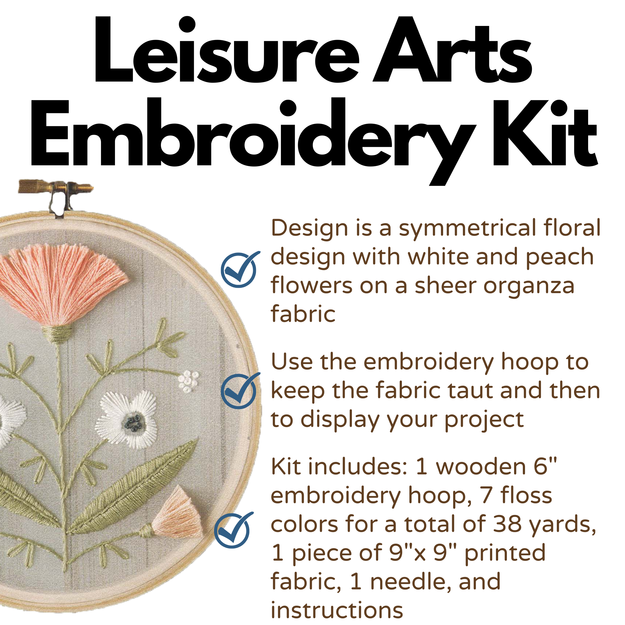 Leisure Arts Embroidery Kit 6 Desert Flower - embroidery kit for